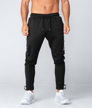 Born Tough Momentum Signature Tech fabric Cargo Jogger Pants For Men Black
