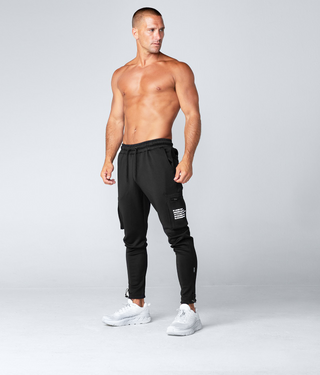 Born Tough Momentum Side Lock Pocket Design Cargo Jogger Pants For Men Black