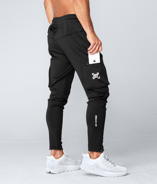 Born Tough Momentum Flatlock Seams Cargo Jogger Pants For Men Black