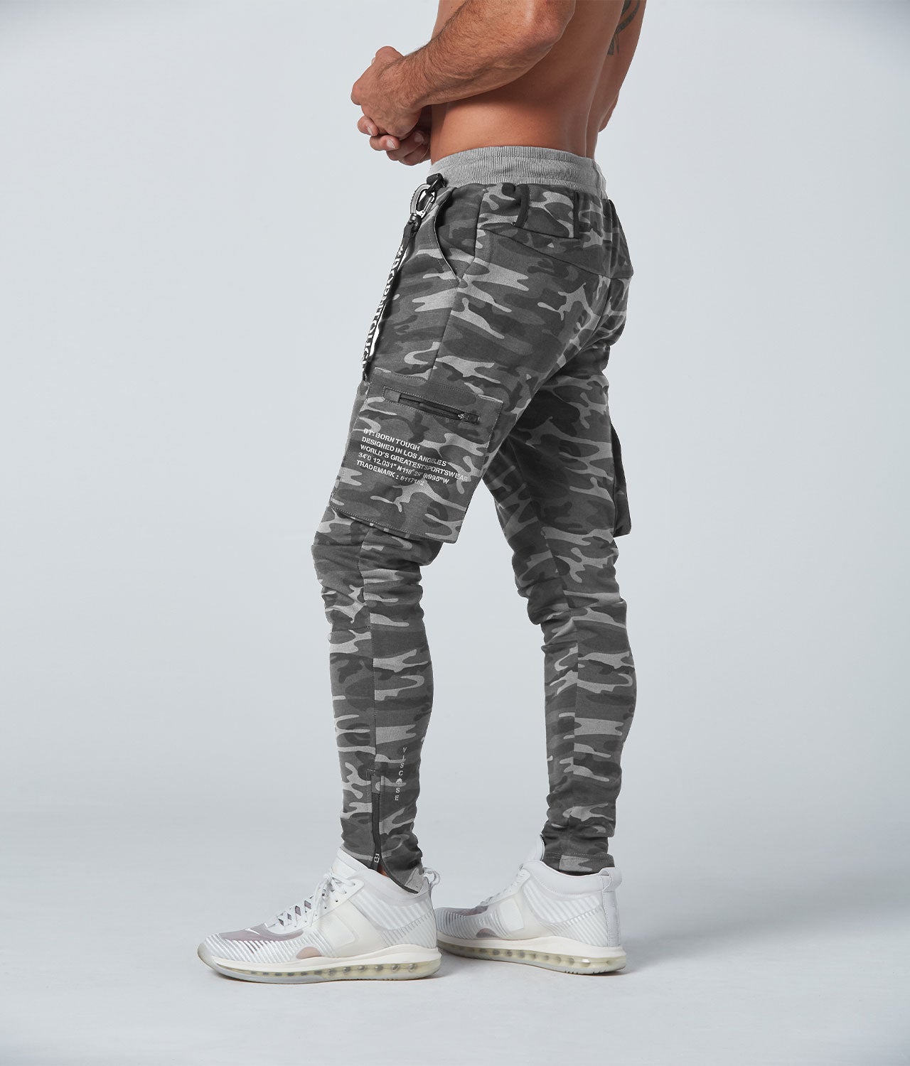 Born Tough Slim Fit Gym Workout Cargo Jogger Pants For Men