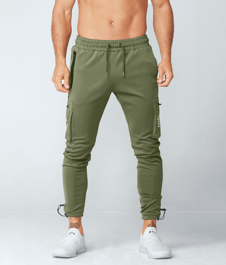 Born Tough Momentum Signature Tech fabric Cargo Jogger Pants For Men Military Green