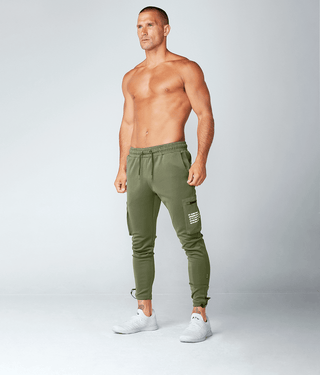 Born Tough Momentum Side Lock Pocket Design Cargo Jogger Pants For Men Military Green