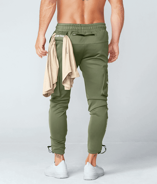 Born Tough Momentum Heat Sealed Zip Pockets Cargo Jogger Pants For Men Military Green