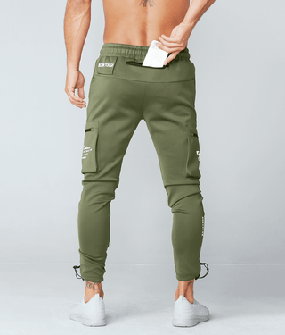 Born Tough Momentum Flatlock Seams Cargo Jogger Pants For Men Military Green