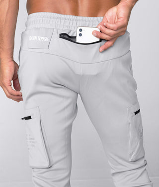 Born Tough Momentum Heat Sealed Zip Pockets Cargo Jogger Pants For Men Steel Gray