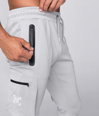 Born Tough Momentum Flatlock Seams Cargo Jogger Pants For Men Steel Gray