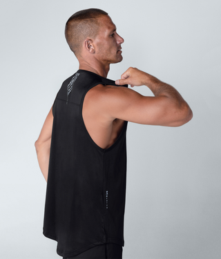 Born Tough Momentum Extended Back Hem Tank Top For Men Black