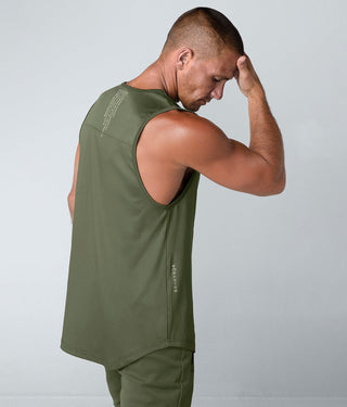 Born Tough Momentum 4-Way Stretch Tank Top For Men Military Green