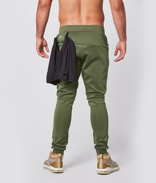Born Tough Momentum Fitted Signature Athletic Jogger Pants For Men Military Green