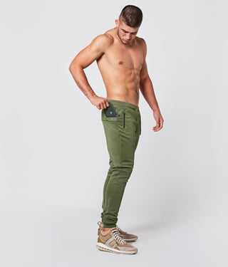 Born Tough Momentum Fitted Signature Running Jogger Pants For Men Military Green