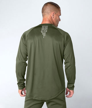 Born Tough Momentum Extended Back-Hem Long Sleeve T-Shirt For Men Military Green