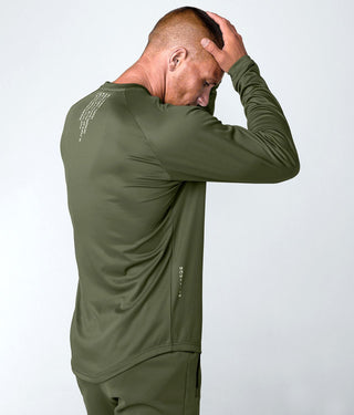 Born Tough Momentum Reflective printing Long Sleeve T-Shirt For Men Military Green