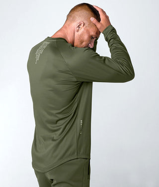 Born Tough Momentum Reflective printing Long Sleeve T-Shirt For Men Military Green