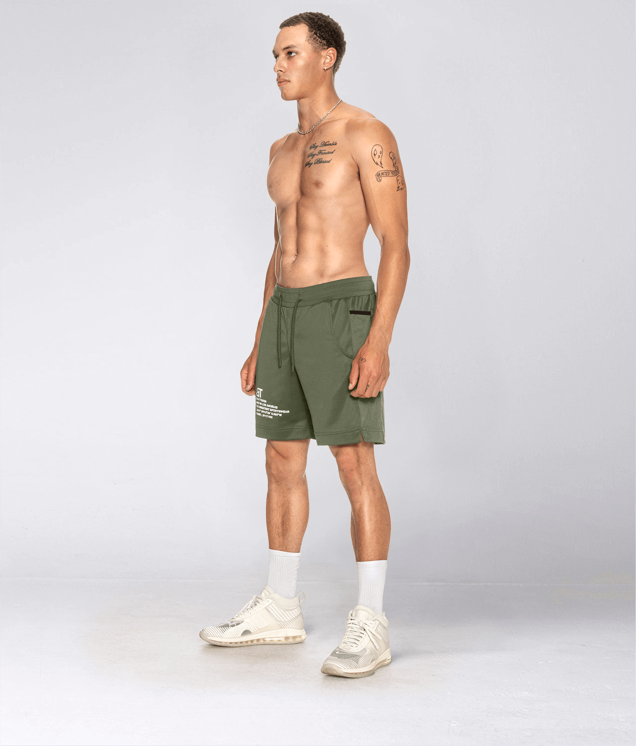Army green shop workout shorts