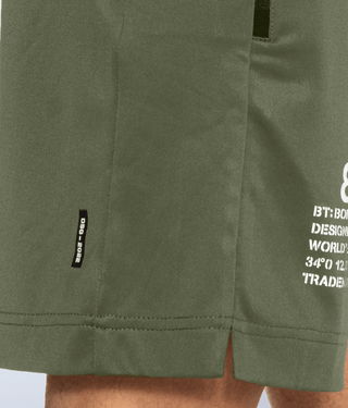 Born Tough Momentum Zipper Side Pockets Men's 9" Shorts Military Green