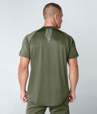 Born Tough Momentum Extended Back-Hem Short Sleeve T-Shirt For Men Military Green