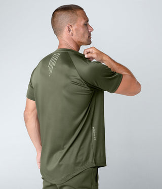 Born Tough Momentum Reflective printing Short Sleeve T-Shirt For Men Military Green