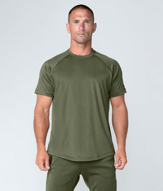Born Tough Momentum Supersoft Double Cotton Blend Fabric Short Sleeve T-Shirt For Men Military Green