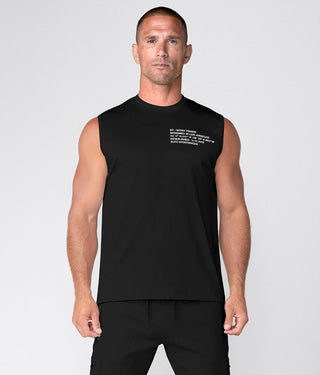 Born Tough Momentum Double Cotton Blend Sleeveless T-Shirt For Men Black
