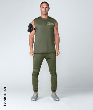 Born Tough Momentum Visible Design Sleeveless T-Shirt For Men Military Green