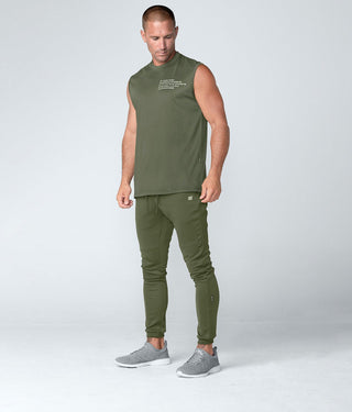 Born Tough Momentum Flat-lock Seams Sleeveless T-Shirt For Men Military Green