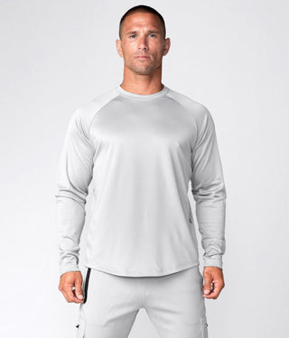 Born Tough Momentum Supersoft Double Cotton Blend Fabric Long Sleeve T-Shirt For Men Steel Gray