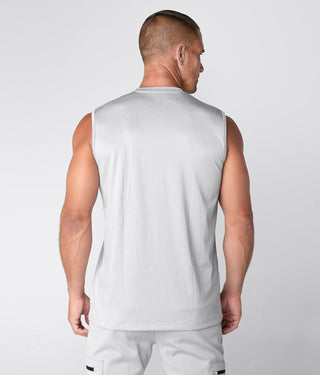 Born Tough Momentum Extended Back-Hem Sleeveless T-Shirt For Men Steel Gray