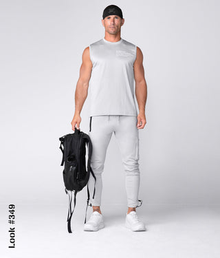 Born Tough Momentum Visible Design Sleeveless T-Shirt For Men Steel Gray