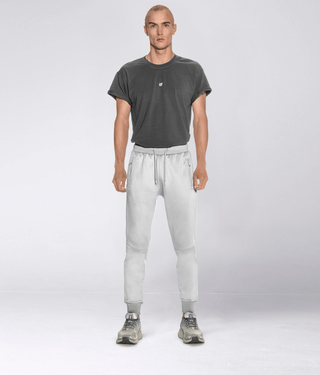 Born Tough Momentum Signature Prestige Fabric Zipper Jogger Pants For Men Grey