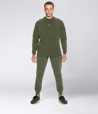 Born Tough Momentum Heat Sealed Zipper Jogger Pants For Men Military Green