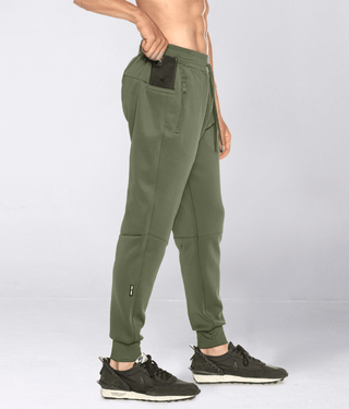 Born Tough Momentum Ergonomically Designed Zipper Jogger Pants For Men Military Green