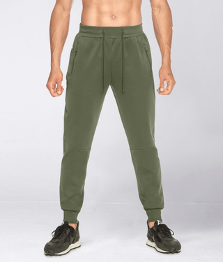 Born Tough Momentum High-Quality Zipper Jogger Pants For Men Military Green