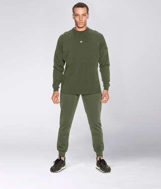 Born Tough Long Sleeve Ultrasoft Fabric Over Size Shirt For Men Military Green