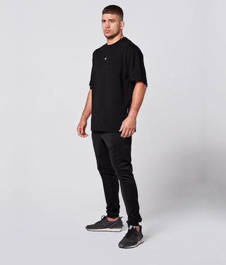 550. Viscose Short Sleeve Over Size Shirt Black