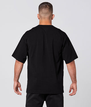 550. Viscose Short Sleeve Over Size Shirt Black