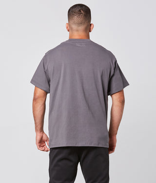 Born Tough Short Sleeve Bodybuilding Oversized Shirt For Men Grey