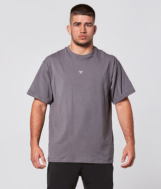 Born Tough Short Sleeve Crossfit Oversized Shirt For Men Grey