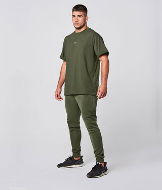 550. Viscose Short Sleeve Over Size Shirt Military Green