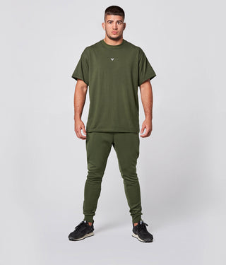 Born Tough Short Sleeve Running Oversized Shirt For Men Military Green