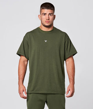 550. Viscose Short Sleeve Over Size Shirt Military Green