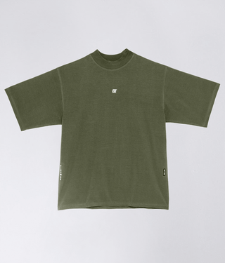 Born Tough Short Sleeve Flatlock Seams Over Size Shirt For Men Military Green