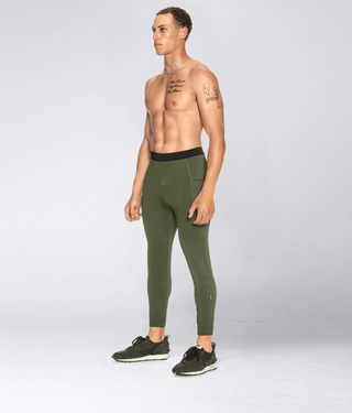 Born Tough Side Pockets Compression Gravity Pocket Gym Workout Pants For Men Military Green