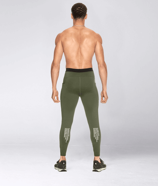 Born Tough Side Pockets Compression Maximum Performance Gym Workout Pants For Men Military Green