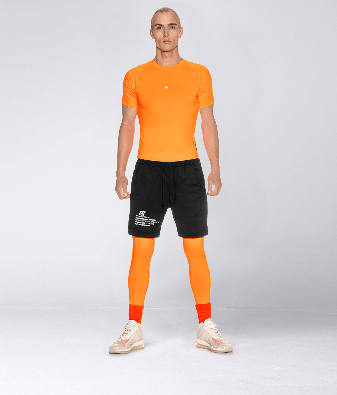 Born Tough Side Pockets Compression Orange Running Legging Pants For Men -  Elite Sports – Elite Sports
