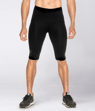 Born Tough Men's Signature Elastane Blend Compression Shorts Black