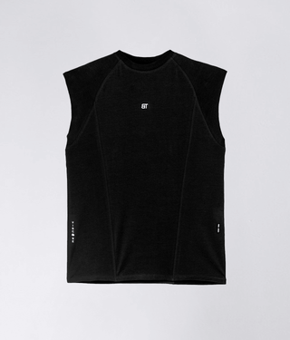Born Tough Sleeveless Breathable Swift Fabric Back Shoulder Drop T-Shirt For Men Black
