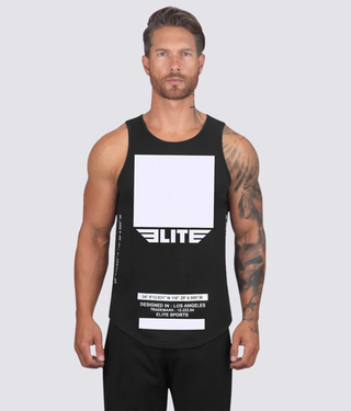 Men's Elite Sports Logo Black Training Tank Top