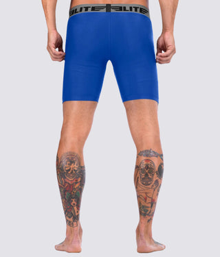 Elite Sports Flatlock Seams Blue Compression Judo Shorts