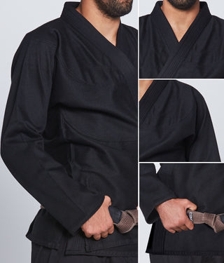 Essential Black Brazilian Jiu Jitsu Gi BJJ Uniform for Men