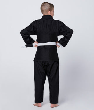 Essential Black Brazilian Jiu Jitsu BJJ Gi Unifrom for Kids